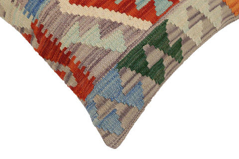 handmade Traditional Pillow Rust Blue Hand-Woven SQUARE 100% WOOL Hand woven turkish pillow2 x 2