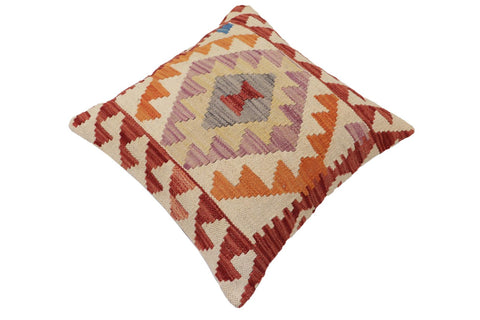 handmade Traditional Pillow Red Beige Hand-Woven SQUARE 100% WOOL Hand woven turkish pillow2 x 2