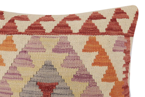 handmade Traditional Pillow Red Beige Hand-Woven SQUARE 100% WOOL Hand woven turkish pillow2 x 2