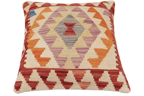 handmade Traditional Pillow Red Beige Hand-Woven SQUARE 100% WOOL Hand woven turkish pillow2 x 2
