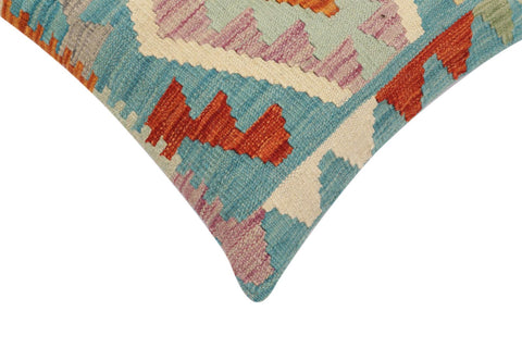 handmade Traditional Pillow Blue Rust Hand-Woven SQUARE 100% WOOL Hand woven turkish pillow2 x 2