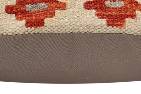 handmade Traditional Pillow Beige Blue Hand-Woven SQUARE 100% WOOL Hand woven turkish pillow2 x 2