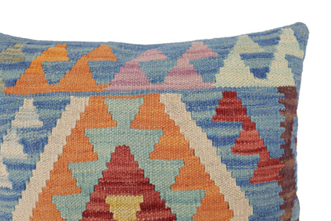 handmade Traditional Pillow Blue Red Hand-Woven SQUARE 100% WOOL Hand woven turkish pillow2 x 2