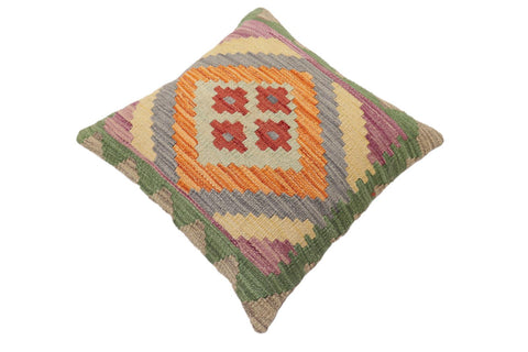 handmade Traditional Pillow Rust Gray Hand-Woven SQUARE 100% WOOL Hand woven turkish pillow2 x 2