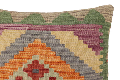 handmade Traditional Pillow Rust Gray Hand-Woven SQUARE 100% WOOL Hand woven turkish pillow2 x 2