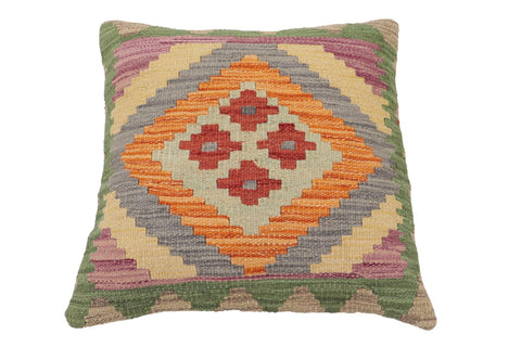 handmade Traditional Pillow Rust Gray Hand-Woven SQUARE 100% WOOL Hand woven turkish pillow2 x 2