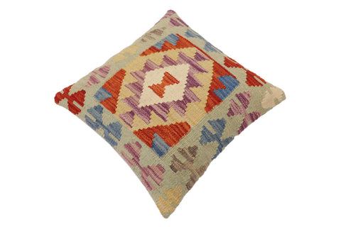 handmade Traditional Pillow Rust Blue Hand-Woven SQUARE 100% WOOL Hand woven turkish pillow2 x 2