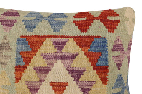 handmade Traditional Pillow Rust Blue Hand-Woven SQUARE 100% WOOL Hand woven turkish pillow2 x 2