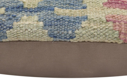 handmade Traditional Pillow Rust Blue Hand-Woven SQUARE 100% WOOL Hand woven turkish pillow2 x 2