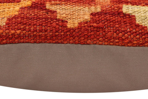 handmade Traditional Pillow Rust Blue Hand-Woven SQUARE 100% WOOL Hand woven turkish pillow2 x 2