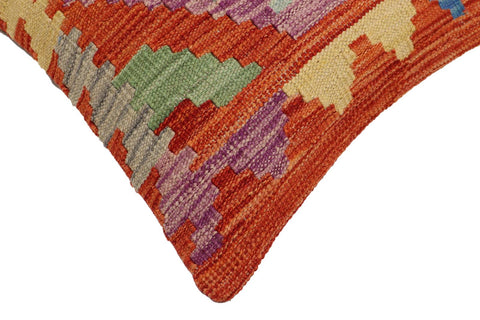 handmade Traditional Pillow Rust Blue Hand-Woven SQUARE 100% WOOL Hand woven turkish pillow2 x 2