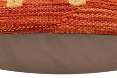 handmade Traditional Pillow Rust Blue Hand-Woven SQUARE 100% WOOL Hand woven turkish pillow2' x 2'