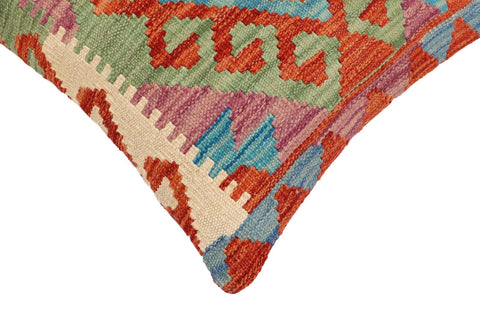 handmade Traditional Pillow Rust Blue Hand-Woven SQUARE 100% WOOL Hand woven turkish pillow2 x 2