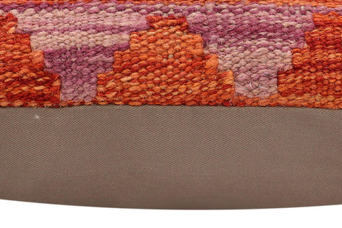 handmade Traditional Pillow Rust Blue Hand-Woven SQUARE 100% WOOL Hand woven turkish pillow2 x 2