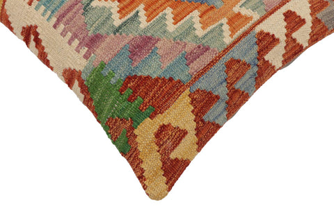 handmade Traditional Pillow Rust Blue Hand-Woven SQUARE 100% WOOL Hand woven turkish pillow2 x 2