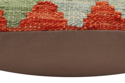 handmade Traditional Pillow Rust Blue Hand-Woven SQUARE 100% WOOL Hand woven turkish pillow2 x 2