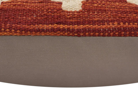 handmade Traditional Pillow Rust Blue Hand-Woven SQUARE 100% WOOL  Hand woven turkish pillow  2 x 2