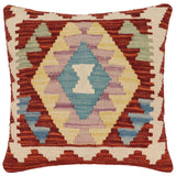 Rustic Moody Turkish Hand-Woven Kilim Pillow