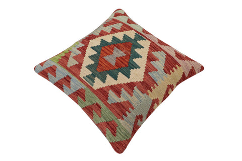 handmade Traditional Pillow Red Blue Hand-Woven SQUARE 100% WOOL Hand woven turkish pillow2 x 2