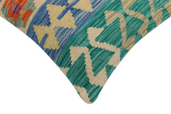 handmade Traditional Pillow Rust Blue Hand-Woven SQUARE 100% WOOL Hand woven turkish pillow2' x 2'
