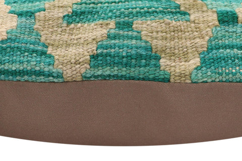handmade Traditional Pillow Rust Blue Hand-Woven SQUARE 100% WOOL Hand woven turkish pillow2 x 2