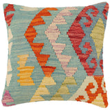 Tribal Gould Turkish Hand-Woven Kilim Pillow