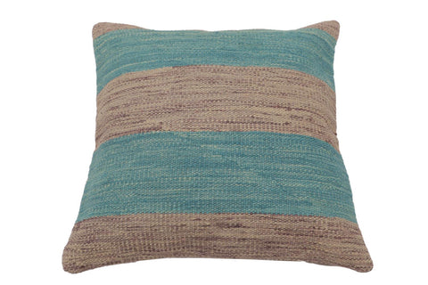 handmade Modern Pillow Blue Purple Hand-Woven SQUARE 100% WOOL  Hand woven turkish pillow  2 x 2