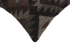 handmade Traditional Pillow Black Green Hand-Woven SQUARE 100% WOOL Hand woven turkish pillow2' x 2'