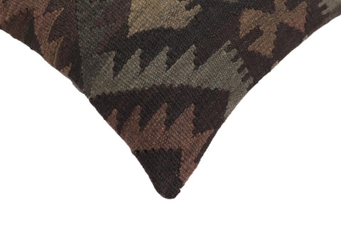 handmade Traditional Pillow Black Gray Hand-Woven SQUARE 100% WOOL Hand woven turkish pillow2 x 2