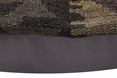 handmade Traditional Pillow Black Gray Hand-Woven SQUARE 100% WOOL Hand woven turkish pillow2 x 2