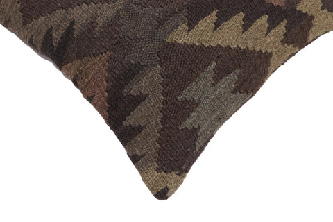 handmade Traditional Pillow Gray Brown Hand-Woven SQUARE 100% WOOL Hand woven turkish pillow2 x 2