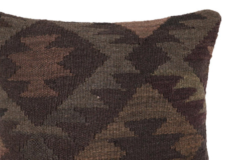 handmade Traditional Pillow Gray Brown Hand-Woven SQUARE 100% WOOL Hand woven turkish pillow2 x 2