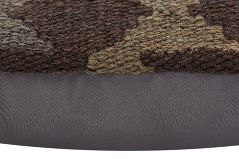 handmade Traditional Pillow Gray Brown Hand-Woven SQUARE 100% WOOL Hand woven turkish pillow2 x 2