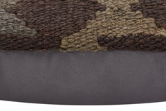 handmade Traditional Pillow Gray Brown Hand-Woven SQUARE 100% WOOL Hand woven turkish pillow2' x 2'