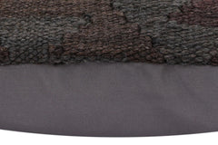handmade Traditional Pillow Gray Black Hand-Woven SQUARE 100% WOOL Hand woven turkish pillow2' x 2'