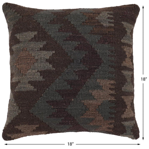handmade Traditional Pillow Brown Purple Hand-Woven SQUARE 100% WOOL Hand woven turkish pillow2 x 2