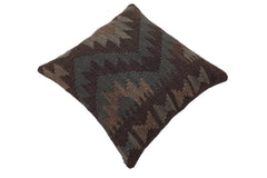 handmade Traditional Pillow Brown Purple Hand-Woven SQUARE 100% WOOL Hand woven turkish pillow2' x 2'