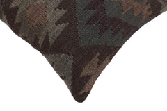 handmade Traditional Pillow Brown Purple Hand-Woven SQUARE 100% WOOL Hand woven turkish pillow2' x 2'