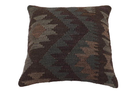 handmade Traditional Pillow Brown Purple Hand-Woven SQUARE 100% WOOL Hand woven turkish pillow2 x 2