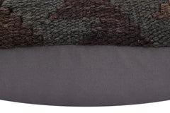 handmade Traditional Pillow Brown Purple Hand-Woven SQUARE 100% WOOL Hand woven turkish pillow2' x 2'