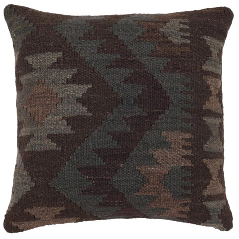 handmade Traditional Pillow Brown Purple Hand-Woven SQUARE 100% WOOL Hand woven turkish pillow2 x 2