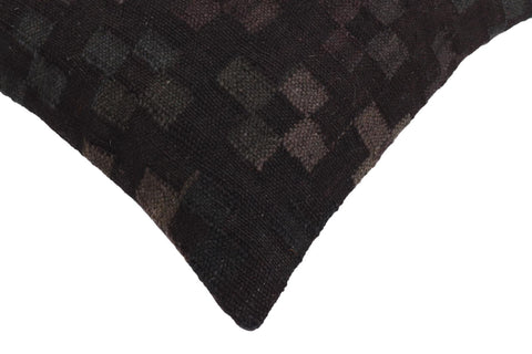 handmade Traditional Pillow Black Green Hand-Woven SQUARE 100% WOOL Hand woven turkish pillow2 x 2