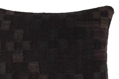 handmade Traditional Pillow Black Green Hand-Woven SQUARE 100% WOOL Hand woven turkish pillow2' x 2'