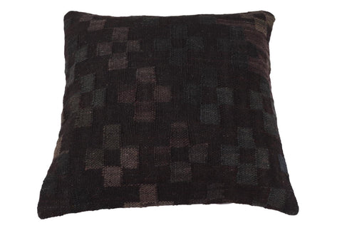 handmade Traditional Pillow Black Green Hand-Woven SQUARE 100% WOOL Hand woven turkish pillow2 x 2