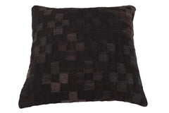 handmade Traditional Pillow Black Green Hand-Woven SQUARE 100% WOOL Hand woven turkish pillow2' x 2'