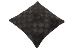 handmade Traditional Pillow Black Brown Hand-Woven SQUARE 100% WOOL Hand woven turkish pillow2' x 2'