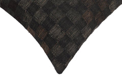 handmade Traditional Pillow Black Brown Hand-Woven SQUARE 100% WOOL Hand woven turkish pillow2' x 2'