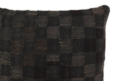handmade Traditional Pillow Black Brown Hand-Woven SQUARE 100% WOOL Hand woven turkish pillow2' x 2'