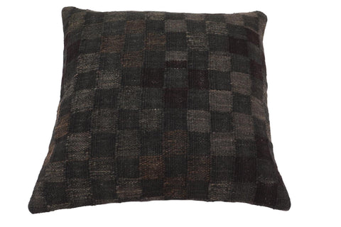 handmade Traditional Pillow Black Brown Hand-Woven SQUARE 100% WOOL Hand woven turkish pillow2 x 2