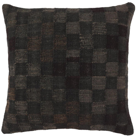 handmade Traditional Pillow Black Brown Hand-Woven SQUARE 100% WOOL Hand woven turkish pillow2 x 2